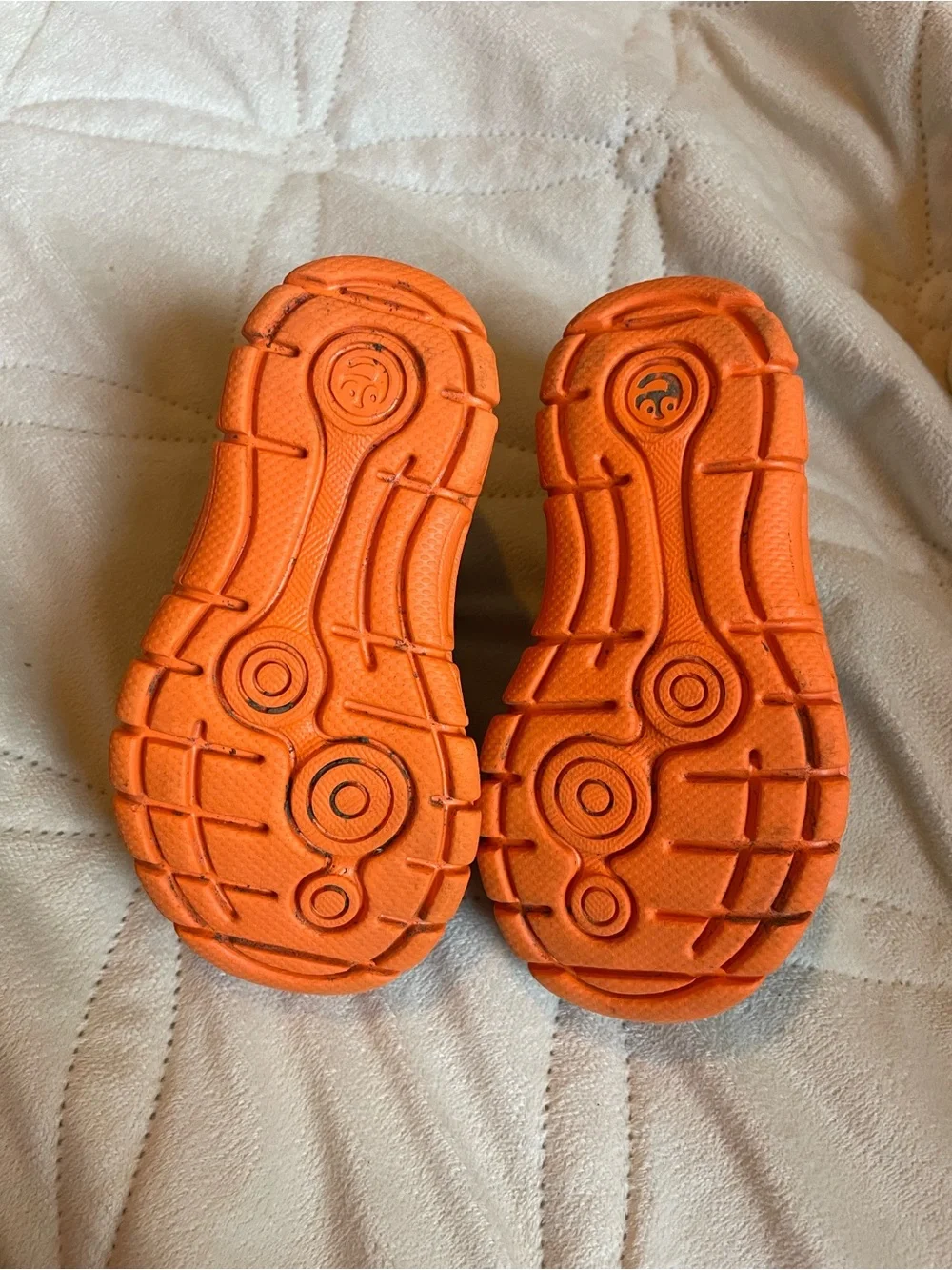 Kids Navy and Orange Water-Ready Sandals with Hook-and-Loop Strap